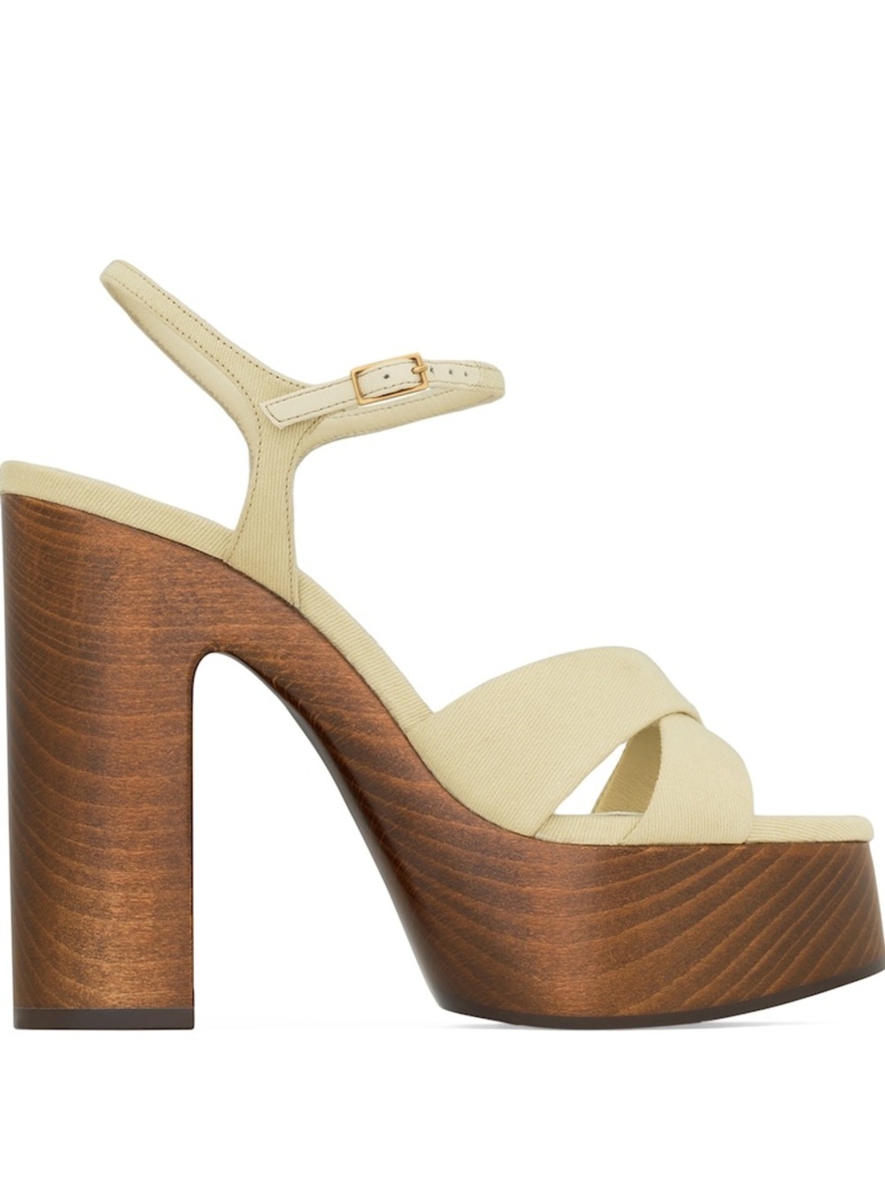 Saint Laurent- canvas Bianca platform sandals